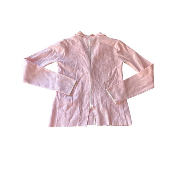 Neiman Marcus Womens Pink Cardigan Blazer M Cotton Nylon Blend Button-Up - Picture 5 of 6